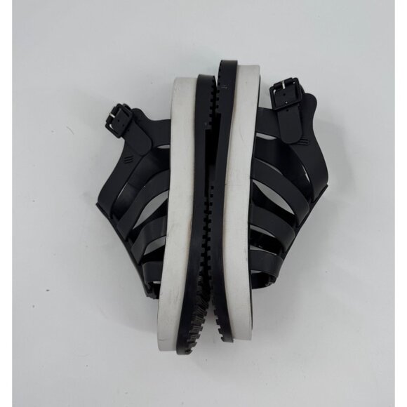 Melissa Flox Flatform Black Strappy Platform Sandals Size 7 - Picture 6 of 9